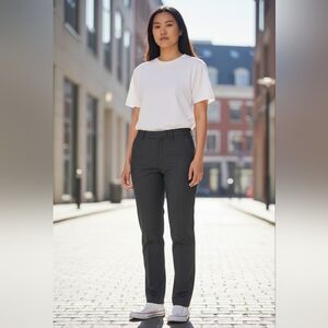 Worthington Black & White Grid Dress Pants Modern Fit Trousers